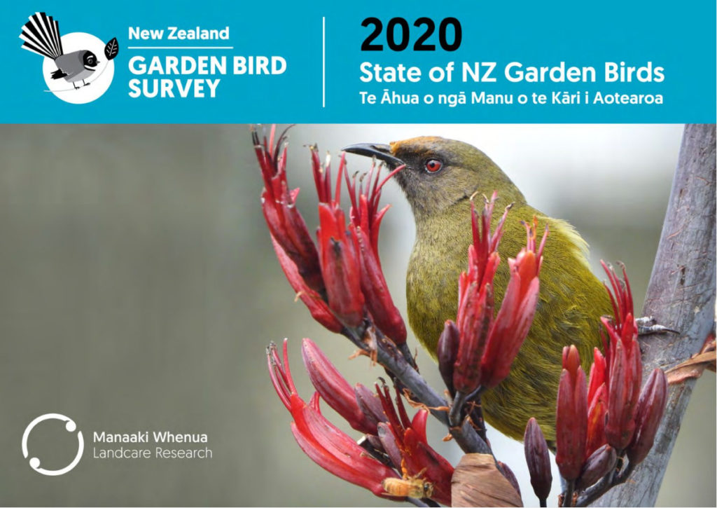 Cover: State of NZ Garden Birds 2020 Te Āhua o ngā Manu o te Kāri i Aotearoa